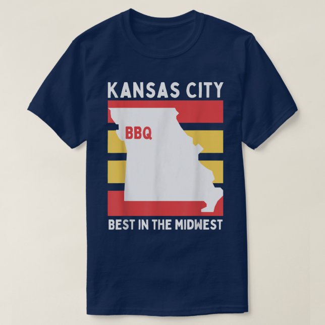 KCMO, Mittelwestliche GRILLEN Kühe Rinder Schweine T-Shirt (Design vorne)