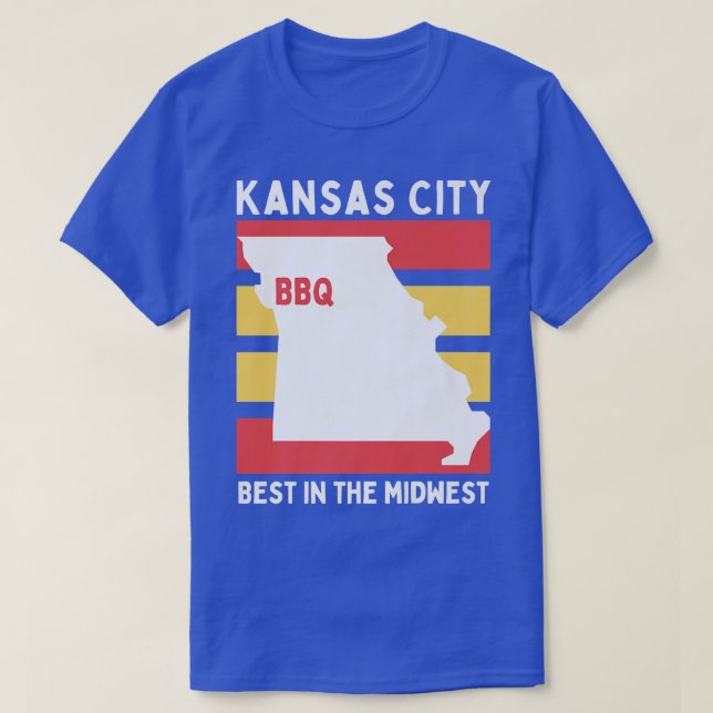 KCMO, Mittelwestliche GRILLEN Kühe Rinder Schweine T-Shirt (Design vorne)