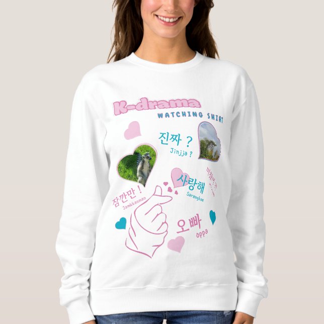 Kdrama 2 Foto Collage korean hangul typography Sweatshirt (Vorderseite)