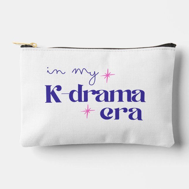 Kdrama Era Typography White Minimalistic Cosmetic Zubehörtasche (Vorderseite)