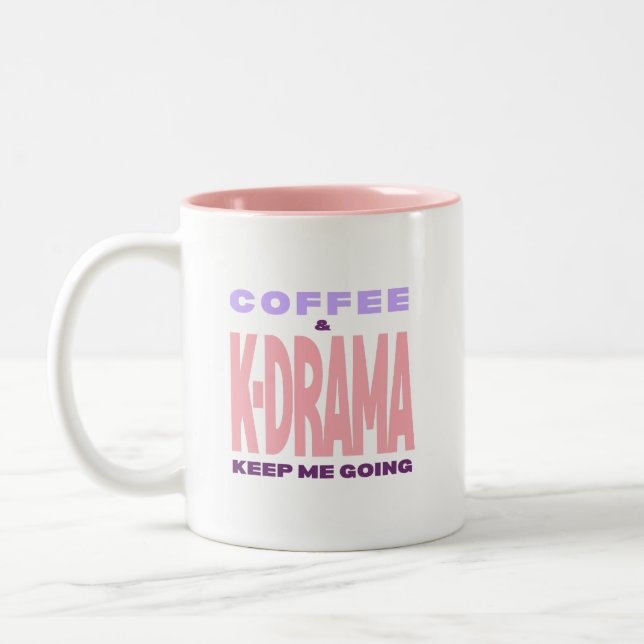 Kdrama Liebhaber Kaffeetasse Geschenk Pinke Typogr (Links)