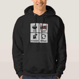 KDrama Lover Eat Sleep KDrama Repeat Funny Korean Hoodie