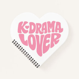 Kdrama Lover Pink Heart Typography Simple Cute Notizbuch