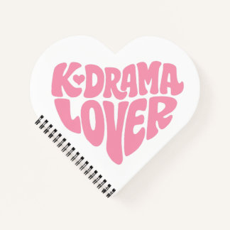 Kdrama Lover Pink Heart Typography Simple Cute Notizbuch