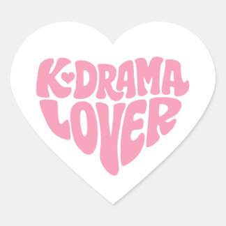 Kdrama Lover Pink Modern Minimalistic Typography Herz-Aufkleber