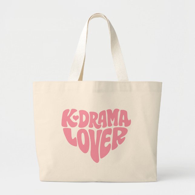 Kdrama-Tasche Korean-Drama-Fan-Geschenk Rosa Herz Jumbo Stoffbeutel (Vorne)