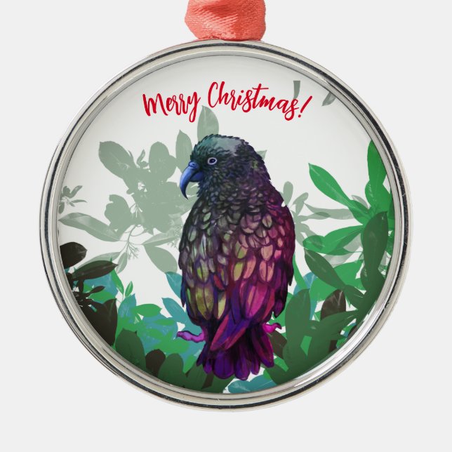 Kea bird Ornament Aus Metall (Vorne)