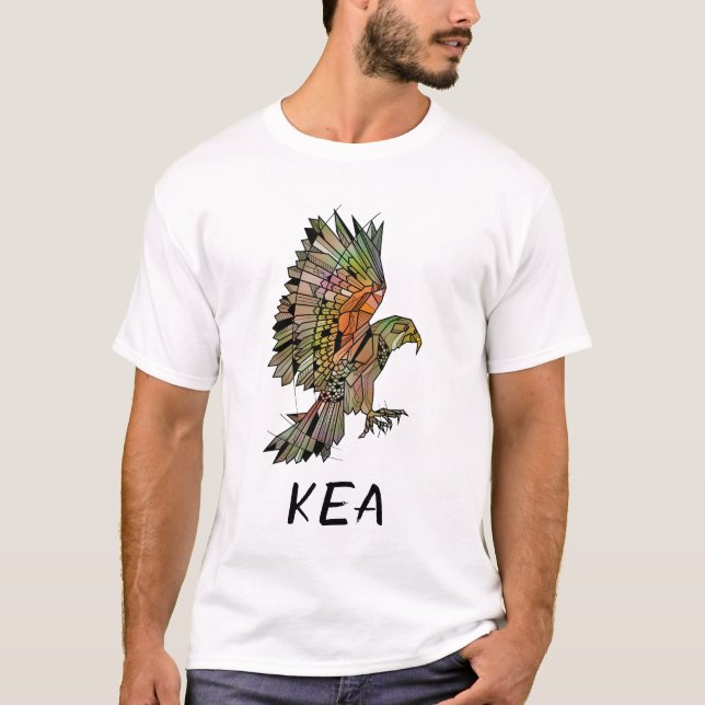 Kea Neuseeland Bird Geometric T-Shirt (Vorderseite)