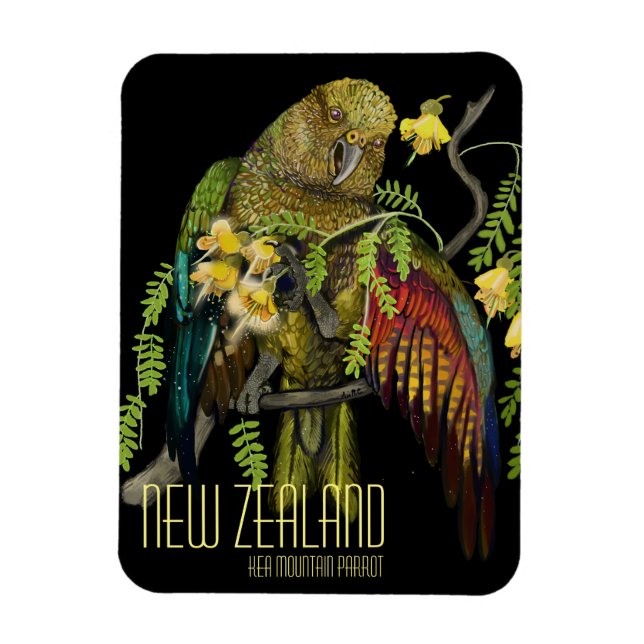 Kea New Zealand Mountain Parrot Magnet (Vertikal)