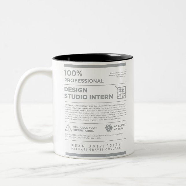 Kean MGC Care Label Design Studio Mug Zweifarbige Tasse (Links)