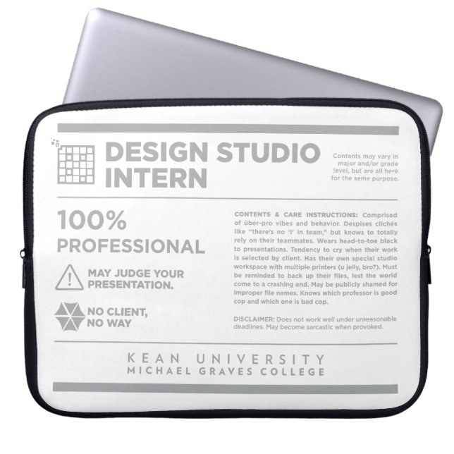 Kean MGC Design Studio Care Label Laptopschutzhülle (Vorderseite)