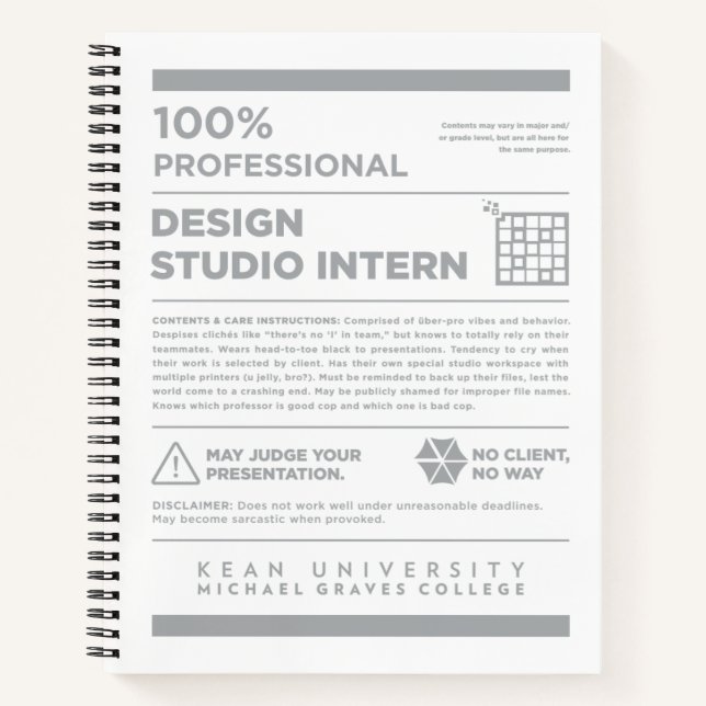 Kean MGC Design Studio Etikett Notizbuch (Vorderseite)