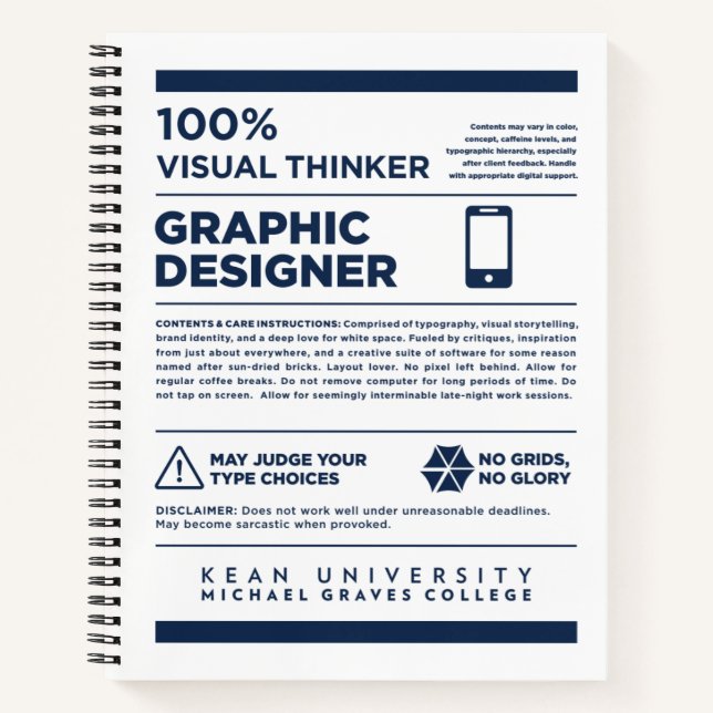 Kean MGC Grafikdesign-Etikett Notizbuch (Vorderseite)