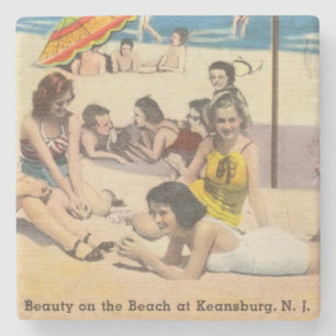 Keansburg, New Jersey Strand Schönheit - Vintage S Steinuntersetzer