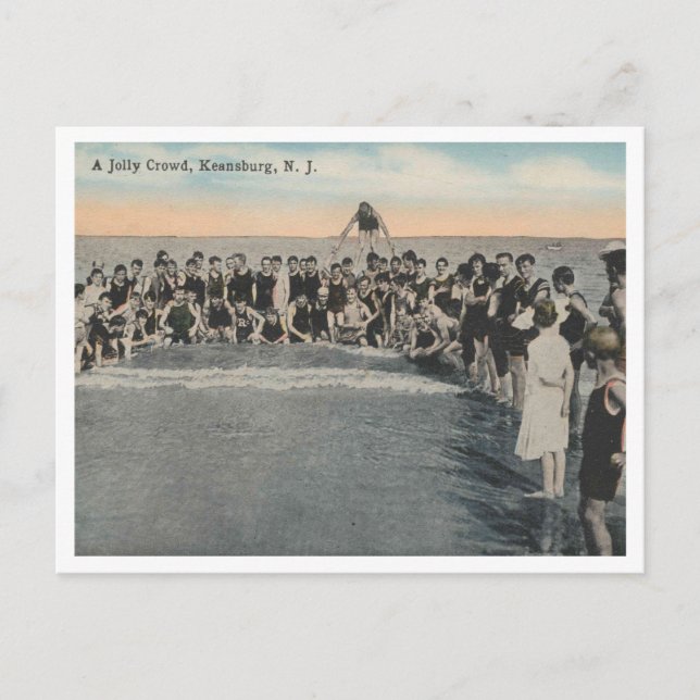 Keansburg NJ, A Jolly Crowd 1918 Vintag Postkarte (Vorderseite)
