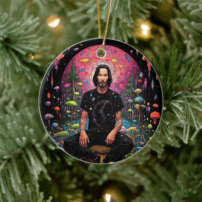 Keanu reeves Christmas Peace Meditation Ornament (Baum)