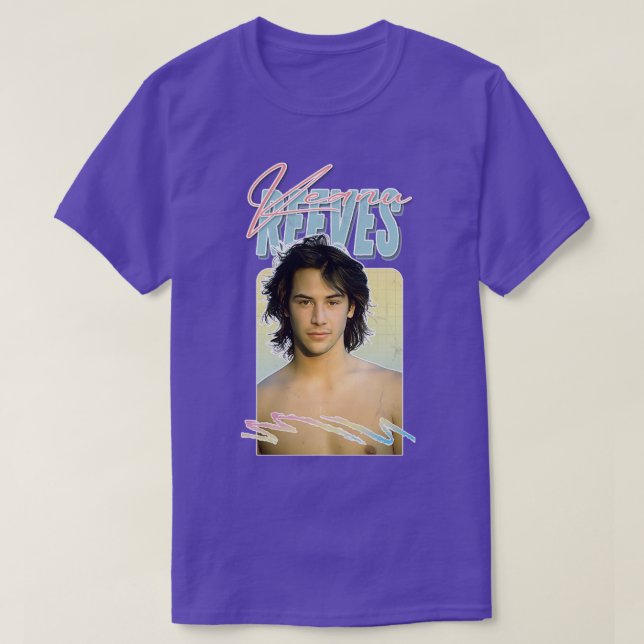 Keanu Reeves Retro 90er ästhetische Lüfterkunst T-Shirt (Design vorne)