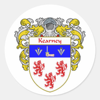Kearney Coat of Arms (Mantled) Runder Aufkleber