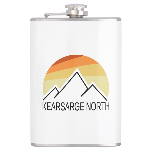 Kearsarge North New Hampshire Retro Flachmann (Vorderseite)