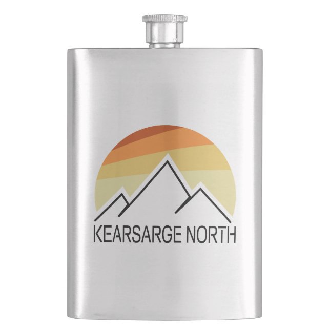 Kearsarge North New Hampshire Retro Flachmann (Vorderseite)