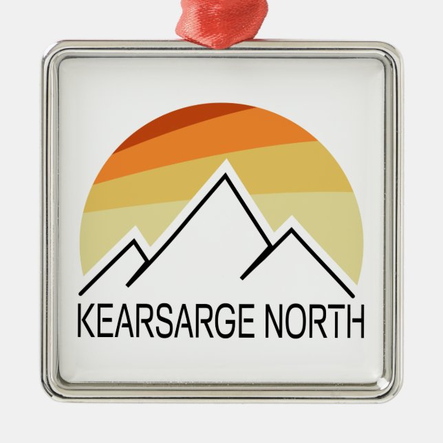 Kearsarge North New Hampshire Retro Ornament Aus Metall (Vorne)