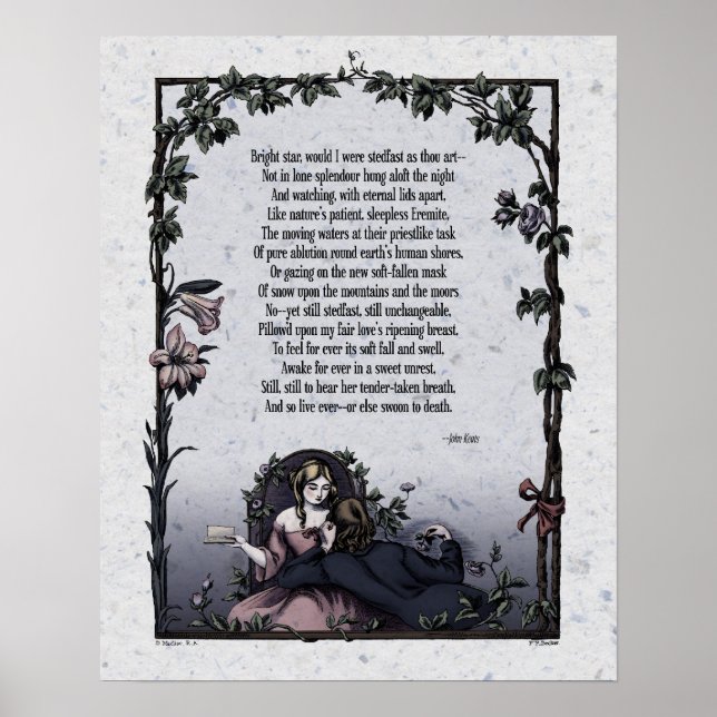 Keats "Bright Star" Viktorianische Poesie Art 16x2 Poster (Vorne)