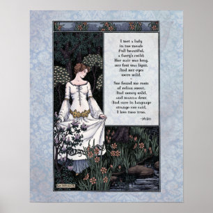Keats "La Belle Dame" Viktorianische Kunstgedichte Poster