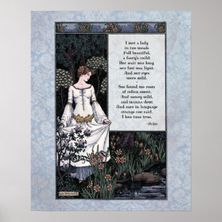 Keats "La Belle Dame" Viktorianische Kunstgedichte Poster