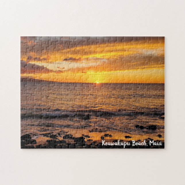 Keawakapu Beach Sunset Maui Hawaii Puzzle (Horizontal)