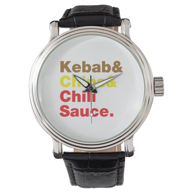 Kebab & Chips & Chili Sauce. Armbanduhr (Vorderseite)