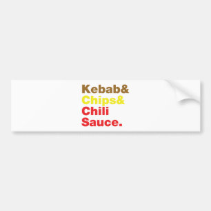 Kebab & Chips & Chili Sauce. Autoaufkleber