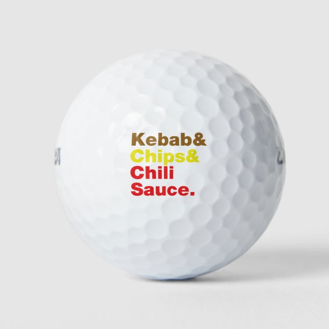 Kebab & Chips & Chili Sauce. Golfball (Vorderseite)