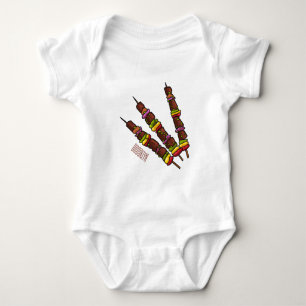 Kebab- oder kabob-Cartoon-Abbildung Baby Strampler