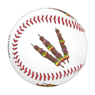 Kebab- oder kabob-Cartoon-Abbildung Baseball