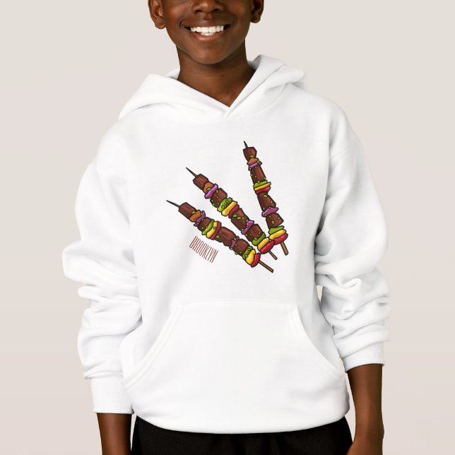 Kebab- oder kabob-Cartoon-Abbildung Hoodie (Vorderseite)