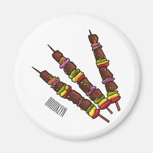Kebab- oder kabob-Cartoon-Abbildung Magnet