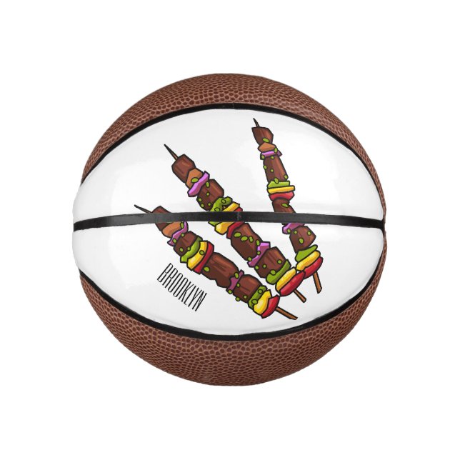 Kebab- oder kabob-Cartoon-Abbildung Mini Basketball (Vorderseite)