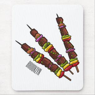 Kebab- oder kabob-Cartoon-Abbildung Mousepad