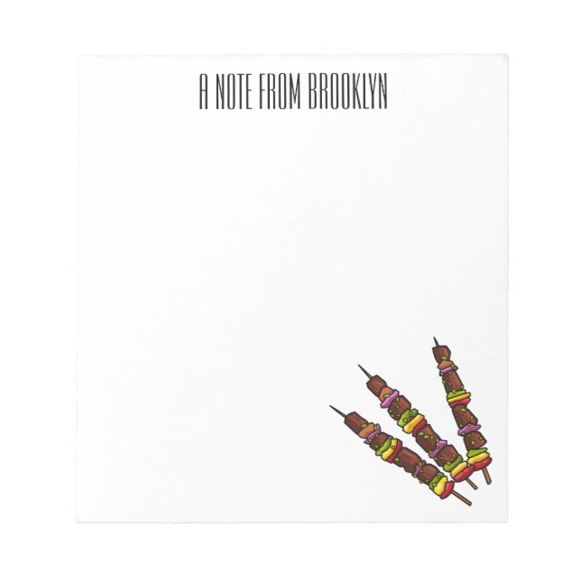 Kebab- oder kabob-Cartoon-Abbildung Notizblock (Vorderseite)