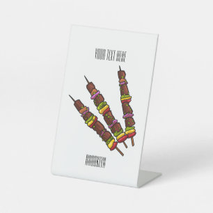 Kebab- oder kabob-Cartoon-Abbildung Sockelschild