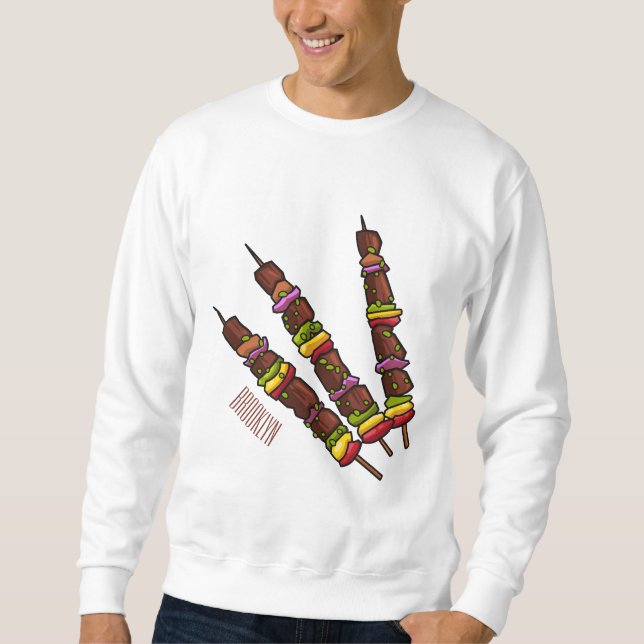 Kebab- oder kabob-Cartoon-Abbildung Sweatshirt (Vorderseite)