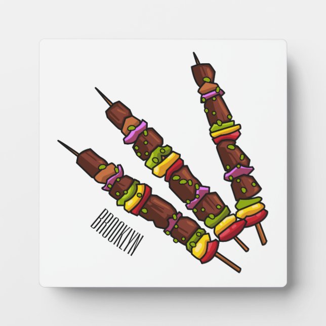 Kebab oder Kabob Cartoon-Illustration Fotoplatte (Vorderseite)