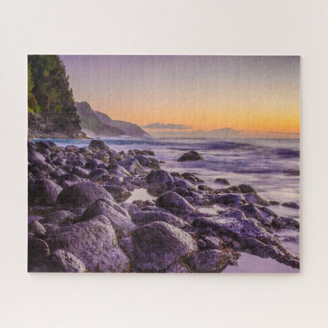 Ke'e Beach bei Sunrise, Kauai, Hawaii Puzzle (Horizontal)