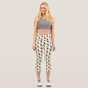 Keel-Blau-Tucan-Cartoon-Abbildung Capri Leggings