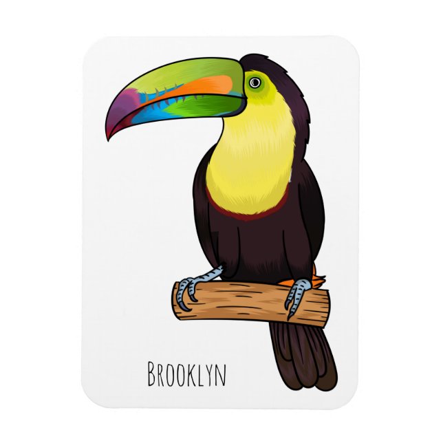 Keel-Blau-Tucan-Cartoon-Abbildung Magnet (Vertikal)