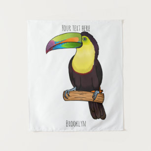 Keel-Blau-Tucan-Cartoon-Abbildung Wandteppich