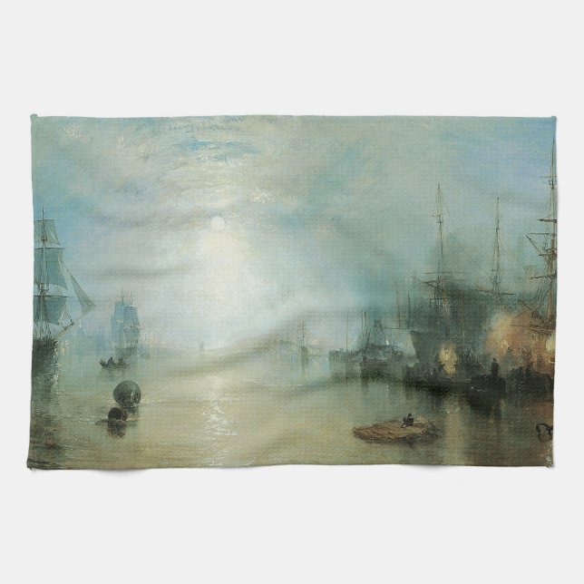 Keelmen Heaving Coals, Mondlicht von Joseph Turner Geschirrtuch (Horizontal)
