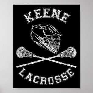 Keene Lacrosse Vintage abgenutzt Retro Lax Poster