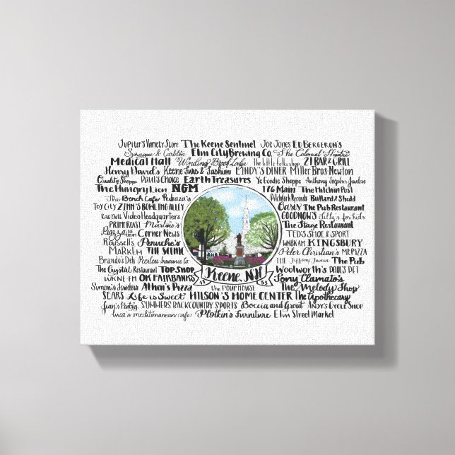 Keene, NH - Now & Then Leinwanddruck (Vorderseite)