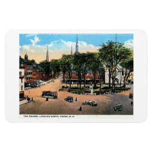 KEENE NH Town Square View, 1922 Vintage Postkarte Magnet